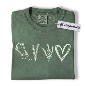Salt Herbs Love Shirt, Cooking Kitchen T-Shirt, Foodie Chef Graphic Tee, Cute Minimalist Nature Gift, Food Lover Comfort Colors Shirt