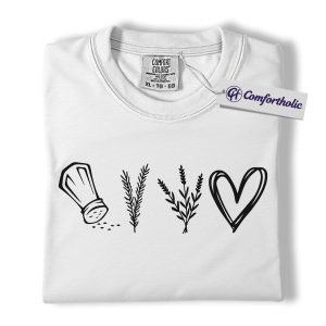 Alternative view of Salt Herbs Love Shirt, Cooking Kitchen T-Shirt, Foodie Chef Graphic Tee, Cute Minimalist Nature Gift, Food Lover Comfort Colors Shirt