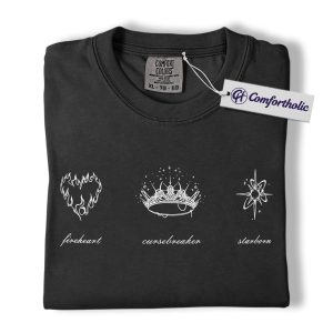Fireheart Cursebreaker Starborn Shirt, ACOTAR Throne of Glass Crescent City T-Shirt, Sarah J Maas Bookish Tee, Fantasy Court Symbol Graphic Comfort Colors Shirt