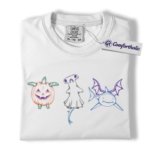 Alternative view of Halloween Sea Animal Shirt, Cute Pumpkin Turtle Ghost Shark Bat T-Shirt, Funny Ocean Creatures Tee, Spooky Fall Graphic Comfort Colors Shirt