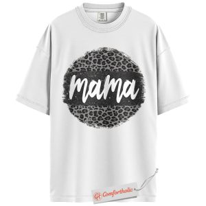Alternative view of Mama Shirt, Leopard Print Graphic T-Shirt, Cute Mom Life Tee, Trendy Mother’s Day Gift, Family Comfort Colors Shirt