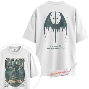 Alternative view of Night Court Velaris Shirt, ACOTAR Bookish T-Shirt, To the Stars Who Listen Fantasy Graphic Tee, A Court of Thorns and Roses Comfort Colors Shirt 2-Sided