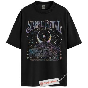 Starfall Festival Shirt, ACOTAR Night Court T-Shirt, House of Wind Bookish Graphic Tee, Fantasy Reader Comfort Colors Shirt