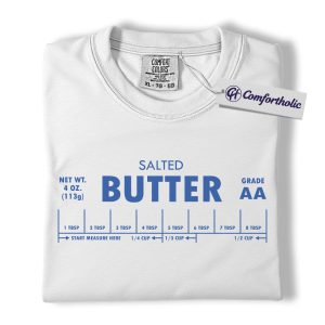 Alternative view of Salted Butter Shirt, Funny Cooking Measurement T-Shirt, Retro Kitchen Baking Graphic Tee, Foodie Gift Comfort Colors Shirt