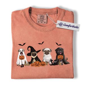 Pug Halloween Shirt, Funny Dog Lover T-Shirt, Spooky Puppy Costume Tee, Cute Pet Parent Fall Graphic Top, Pug Lover Comfort Colors Shirt