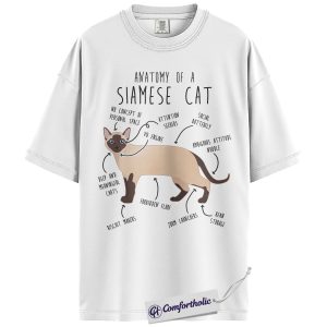Alternative view of Anatomy of a Siamese Cat Shirt, Funny Cat Lover T-Shirt, Cute Siamese Cat Graphic Tee, Gift for Pet Owners, Comfort Colors Shirt