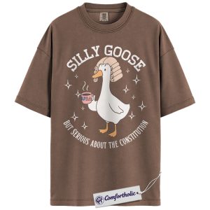 Silly Goose Constitution Shirt, Funny History Teacher T-Shirt, Sarcastic Government Civics Class Tee, Patriotic Goose Graphic Gift, Funny Patriotic Animal Comfort Colors Shirt