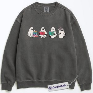 Ghost Book Club Sweatshirt, Cute Halloween Reading Sweatshirt, Spooky Literary Graphic Sweatshirt, Fall Gift for Book Lovers & Readers, Halloween Comfort Colors Sweatshirt