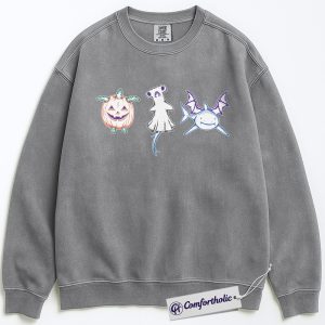 Alternative view of Halloween Sea Animal Sweatshirt, Cute Pumpkin Turtle Ghost Shark Bat Sweatshirt, Funny Ocean Creatures Sweatshirt, Spooky Fall Graphic Comfort Colors Sweatshirt