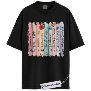 Alternative view of Fruits of the Spirit Shirt, Galatians 5:22 Bible Verse T-Shirt, Christian Faith Graphic Tee, Religious Scripture Gift, Comfort Colors Shirt