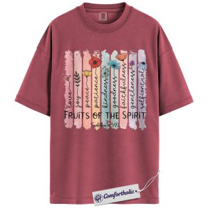 Fruits of the Spirit Shirt, Galatians 5:22 Bible Verse T-Shirt, Christian Faith Graphic Tee, Religious Scripture Gift, Comfort Colors Shirt