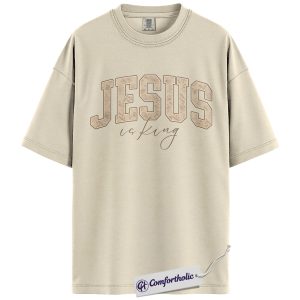 Alternative view of Jesus Is King Shirt, Christian Faith T-Shirt, Bible Verse Graphic Tee for Believers, Religious Inspirational Gift, Comfort Colors Shirt