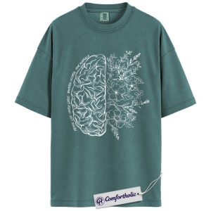 Alternative view of Brain Anatomy Shirt, Floral Neuroscience T-Shirt, Artistic Science Graphic Tee, Cute Medical Student Gift for Doctors & Therapists, Psychology Comfort Colors Shirt