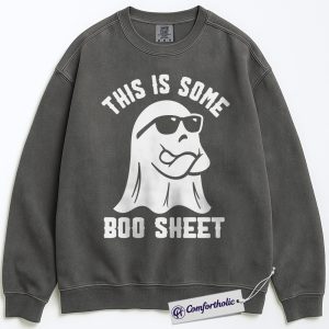 Boo Sheet Sweatshirt, Funny Halloween Ghost Pun Sweatshirt, Spooky Season Graphic Sweatshirt, Halloween Comfort Colors Sweatshirt