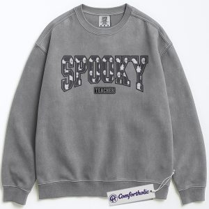 Alternative view of Spooky Teacher Sweatshirt, Funny Halloween Educator Sweatshirt, Cute Ghost Graphic Sweatshirt, Fall Gift for Teachers, Classroom Comfort Colors Sweatshirt