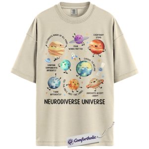 Alternative view of Neurodiverse Universe Shirt, Autism Awareness T-Shirt, Celebrate Minds of All Kinds Graphic Tee, Inclusion and Acceptance Gift, Sped Teacher Comfort Colors Shirt
