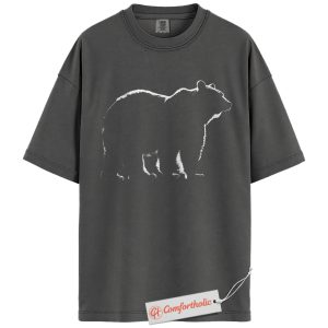 Alternative view of Bear Silhouette Shirt, Wild Animal T-Shirt, Nature Lover Graphic Tee, Outdoor Adventure Wildlife Comfort Colors Shirt