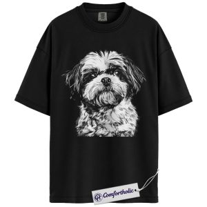 Shih Tzu Dog Shirt, Cute Dog Lover T-Shirt, Small Breed Puppy Graphic Tee, Gift for Pet Owners & Dog Mom, Comfort Colors Shirt