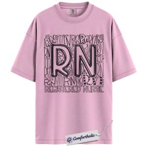 Alternative view of Registered Nurse Shirt, Cute RN T-Shirt, Medical Worker Graphic Tee, Appreciation Gift for Nurses, Healthcare Professional Comfort Colors Shirt