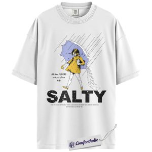 Alternative view of Salty Girl Shirt, Funny Retro Umbrella T-Shirt, All These Flavors and You Choose to Be Salty Graphic Tee, Sarcastic Quote Gift for Women, Comfort Colors Shirt