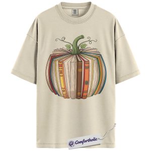 Pumpkin Book Shirt, Fall Bookish T-Shirt, Cute Autumn Reading Graphic Tee, Halloween Gift for Readers & Book Lovers, Comfort Colors Shirt