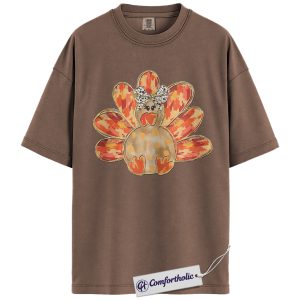 Cute Turkey Shirt, Funny Thanksgiving T-Shirt, Fall Harvest Animal Graphic Tee, Holiday Gift for Family & Friends, Autumn Comfort Colors Shirt