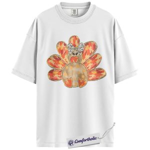 Alternative view of Cute Turkey Shirt, Funny Thanksgiving T-Shirt, Fall Harvest Animal Graphic Tee, Holiday Gift for Family & Friends, Autumn Comfort Colors Shirt