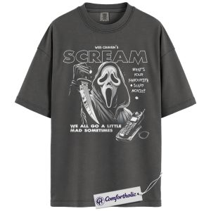Alternative view of Ghostface Shirt, Scream Shirt, Horror Movie Graphic Tee, Halloween T-Shirt, Comfort Colors Shirt