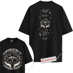 Alternative view of Emergency Department Shirt, ER Nurse T-Shirt, Medical Worker Graphic Tee, Gift for Nurse & Doctor, Healthcare Appreciation Comfort Colors Shirt 2-Sided