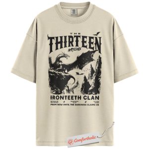 Alternative view of The Thirteen Witches Shirt, Throne of Glass Ironteeth Clan T-Shirt, Fantasy Dragon Graphic Tee, Gift for Bookish Readers, Fantasy Book Lover Comfort Colors Shirt