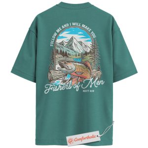 Alternative view of Fishers of Men Shirt, Christian Fishing T-Shirt, Bible Verse Graphic Tee, Faith-Based Outdoor Gift for Men, Comfort Colors Shirt