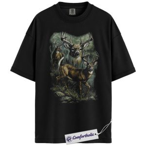 Deer Hunting Shirt, Realistic Buck Wildlife T-Shirt, Nature Animal Graphic Tee for Hunters, Outdoor Adventure Gift, Comfort Colors Shirt