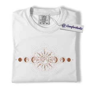 Alternative view of Sun and Moon Phases Shirt, Celestial Boho T-Shirt, Minimalist Cosmic Graphic Tee, Astrology Spiritual Gift for Women, Comfort Colors Shirt