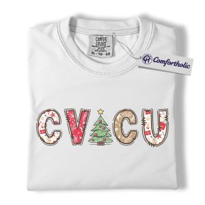 Alternative view of CVICU Nurse Christmas Shirt, Cardiovascular ICU Holiday T-Shirt, Cute Medical Worker Graphic Tee, Healthcare Staff Christmas Gift, Christmas Comfort Colors Shirt