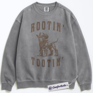 Alternative view of Rootin Tootin Cowboy Dog Sweatshirt, Funny Western Pup Crewneck, Cute Country Cowgirl Graphic Pullover, Southern Rodeo Gift for Dog Lovers, Comfort Colors Sweatshirt