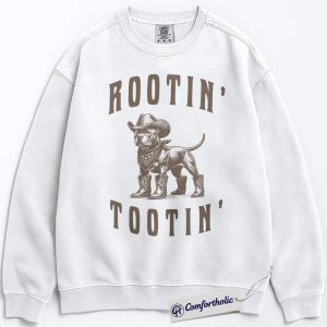 Rootin Tootin Cowboy Dog Sweatshirt, Funny Western Pup Crewneck, Cute Country Cowgirl Graphic Pullover, Southern Rodeo Gift for Dog Lovers, Comfort Colors Sweatshirt