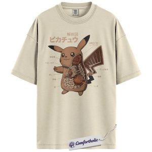 Alternative view of Pikachu Shirt, Pokemon Shirt, PKM T-Shirt, Anime Graphic Tee, Anime Comfort Colors Shirt
