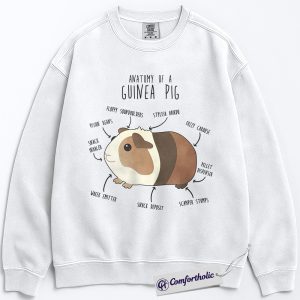 Alternative view of Anatomy of a Guinea Pig Sweatshirt, Funny Guinea Pig Lover Pullover, Cute Pet Rodent Graphic Crewneck, Animal Humor Gift for Pet Owners, Comfort Colors Sweatshirt