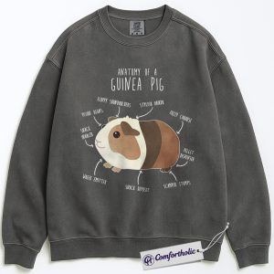 Anatomy of a Guinea Pig Sweatshirt, Cute Guinea Pig Lover Crewneck, Funny Pet Rodent Pullover, Adorable Animal Gift for Pet Owners, Comfort Colors Sweatshirt