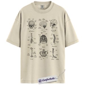 Anatomy Diagram Shirt, Vintage Medical Skeleton T-Shirt, Scientific Biology Illustration Graphic Tee, Gift for Doctors and Med Students, Comfort Colors Shirt