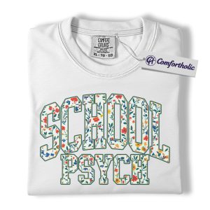 Alternative view of School Psychologist Shirt, Floral School Psych Graphic Tee, Educational Psychology T-Shirt for Teachers and Counselors, Comfort Colors Shirt