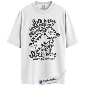 Alternative view of Soft Kitty Warm Kitty Shirt, Cute Cat T-Shirt, Sleepy Kitty Graphic Tee, Gift for Cat Lovers, Comfort Colors Shirt
