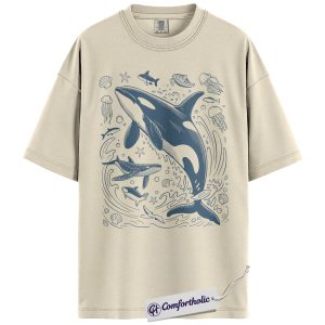 Alternative view of Orca Whale Shirt, Ocean Lover T-Shirt, Sea Animal Graphic Tee, Coastal Beach Gift, Comfort Colors Shirt