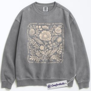 Alternative view of Blessed John 20:29 Sweatshirt, Christian Scripture Pullover, Floral Faith Graphic Crewneck, Religious Gift for Women of Faith, Comfort Colors Sweatshirt