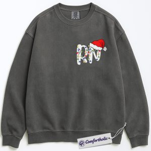 Registered Nurse Christmas Sweatshirt, RN Holiday Sweatshirt, Santa Hat Medical Worker Pullover, Festive Gift for Nurses, Christmas Comfort Colors Sweatshirt