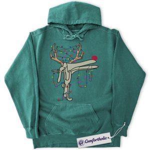 Funny Speculum Reindeer Christmas Hoodie, Medical Humor Holiday Hoodie, Rudolph Doctor Gift Graphic Pullover for Nurses & Healthcare Workers, Christmas Comfort Colors Hoodie