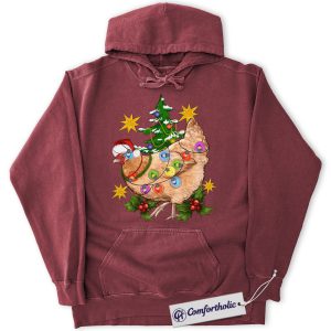 Funny Chicken Christmas Hoodie, Farm Animal Holiday Hoodie, Cute Country Hen Graphic Pullover, Christmas Gift for Chicken Lovers, Christmas Comfort Colors Hoodie