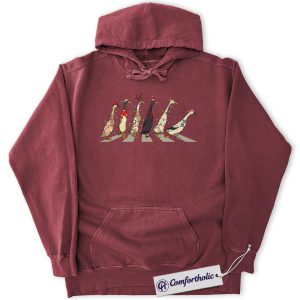 Alternative view of Funny Goose Christmas Hoodie, Farm Animal Holiday Hoodie, Beatles Abbey Road Parody Graphic Pullover, Cute Farmyard Christmas Gift, Christmas Comfort Colors Hoodie