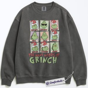 The Grinch Sweatshirt, Christmas Pullover, Animated Graphic Crewneck, Christmas Comfort Colors Sweatshirt
