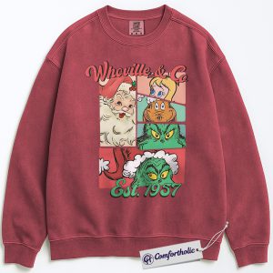The Grinch Sweatshirt, Christmas Pullover, Animated Graphic Crewneck, Christmas Comfort Colors Sweatshirt